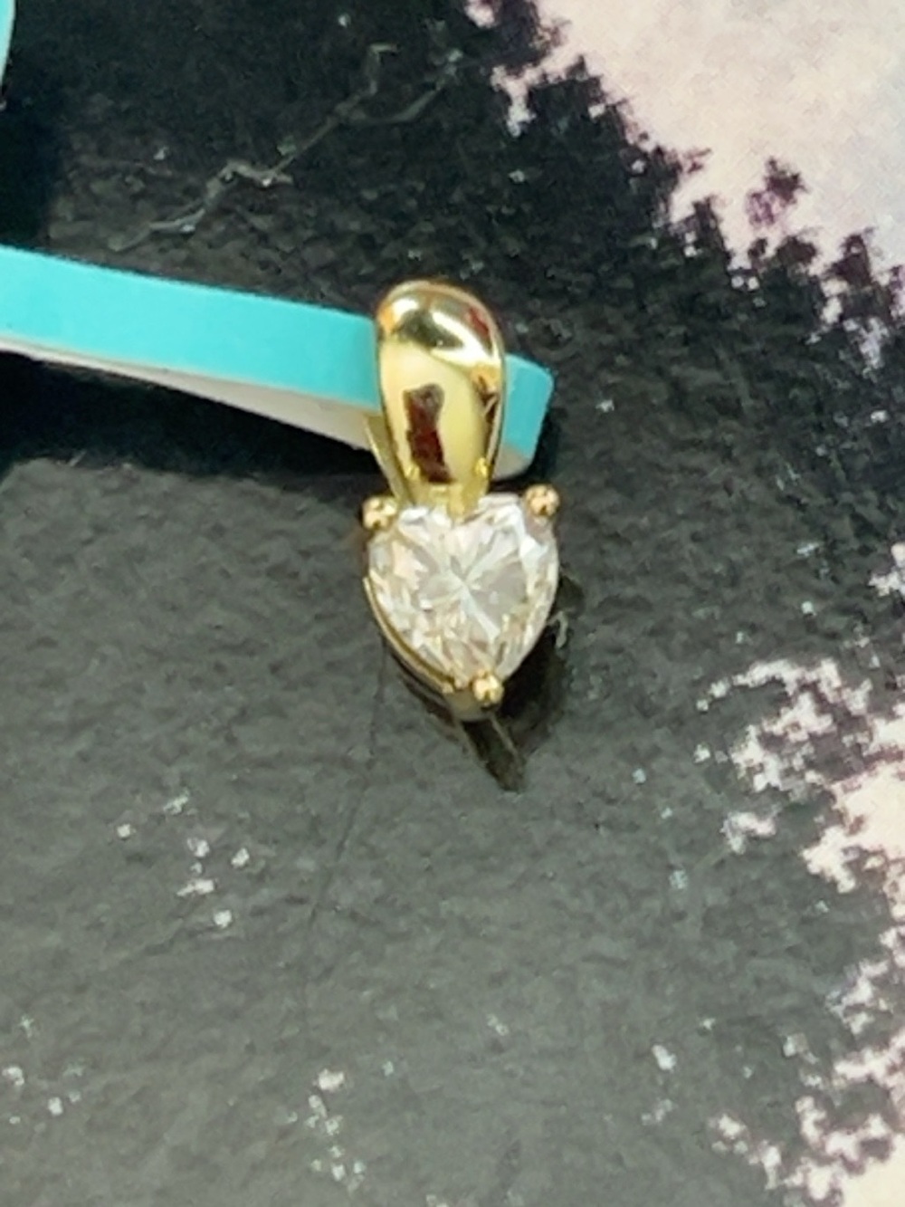 0.30 CTW Heart Moissanite Pendant Gold Over Sterling Silver